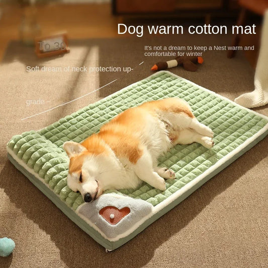 Cama Térmica para Perros Grandes - Colchoneta Desmontable y Lavable para Otoño e Invierno