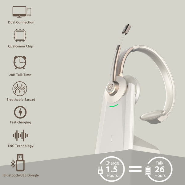 Auriculares Bluetooth con Cancelación de Ruido para Oficina y Educación