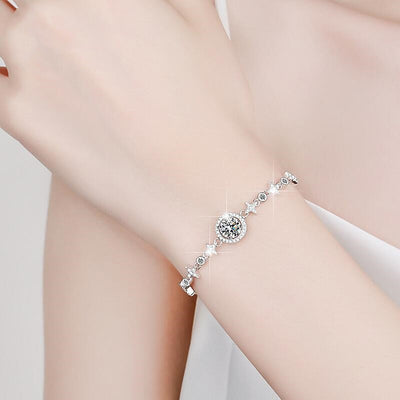 Pulsera de Plata Esterlina 925 con Diamante Moissanita para Mujer