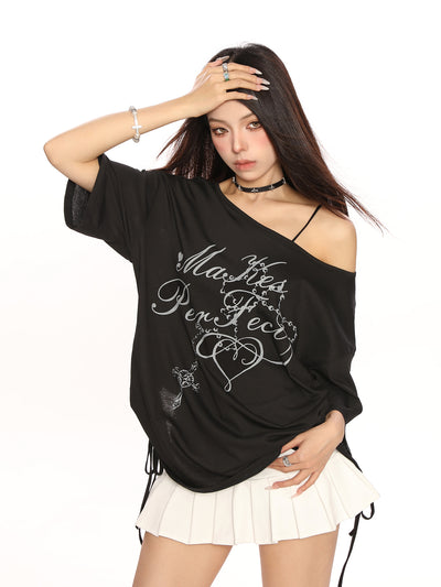 Blusa Suelta Hombros Descubiertos Manga Corta Casual - Image 12