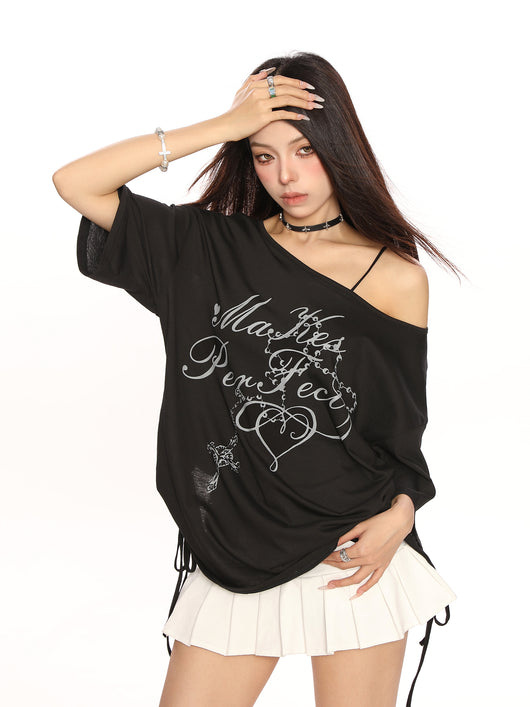 Blusa Suelta Hombros Descubiertos Manga Corta Casual - Image 12