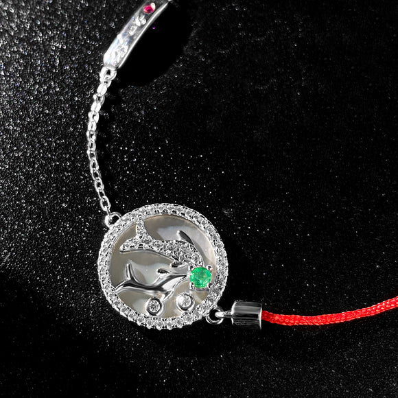 Pulsera Esmeralda Piscis Plata 925 Diseño Original Constelación