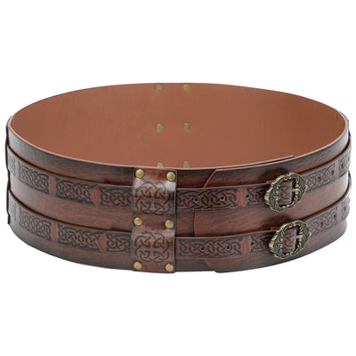 Cinturón Ancho Vikingo Nórdico Retro con Relieve Grabado para Hombre - Image 5