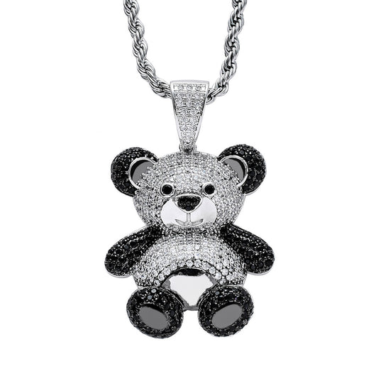 Dije Panda Tesoro Nacional con Circonitas Incrustadas - Collar Hip Hop Unisex - Image 2