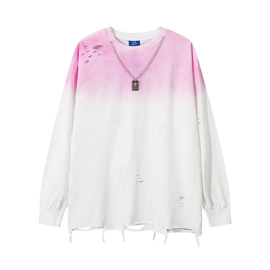 Playera Manga Larga Tie-Dye Degradado para Hombre