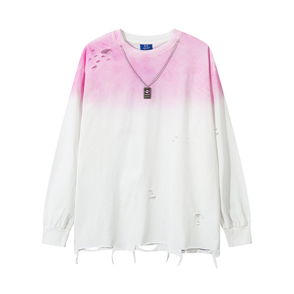 Playera Manga Larga Tie-Dye Degradado para Hombre