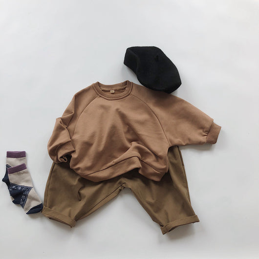 Pantalones Casuales Infantiles de Color Sólido con Cintura Elástica Estilo Literario - Image 13