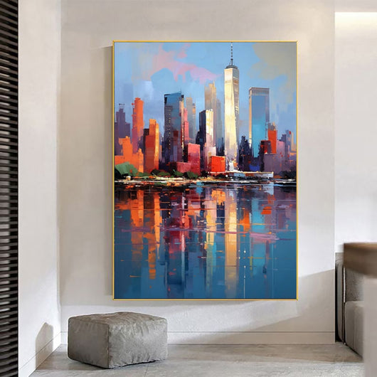 Cuadro Abstracto Nueva York Óleo sobre Lienzo - Decoración Urbana para Sala de Estar - Image 9