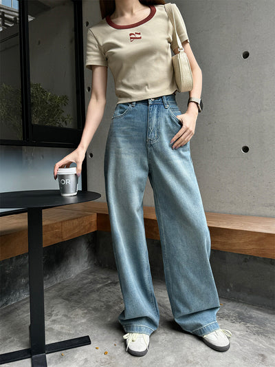Pantalón Denim Cintura Alta Ancho y Suelto - Image 10