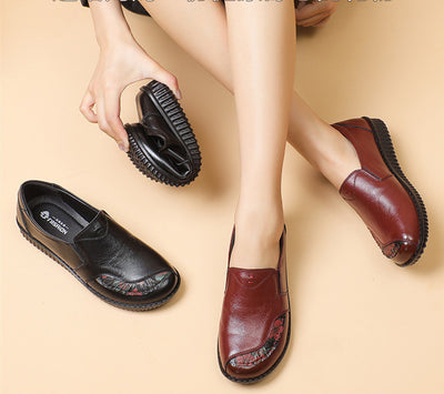 Zapatos Casuales de Cuero Suave con Suela Plana para Mujeres Mayores - Image 5