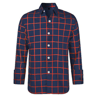 Camisa Cuadros Británica Elástica Suelta Manga Larga Solapa Estampada - Image 7