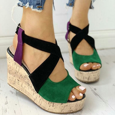 Sandalias Cuña Tacón Alto Estilo Europeo Boca de Pez - Image 7