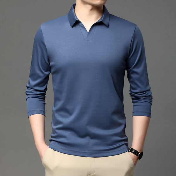 Camisa Casual de Algodón Puro para Hombre - Manga Larga Clásica