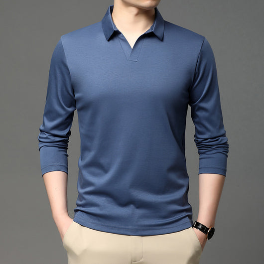 Camisa Casual de Algodón Puro para Hombre - Manga Larga Clásica