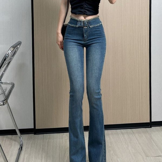 Jeans Skinny Retro Estilo Hong Kong para Mujer - Tela Ligera Verano