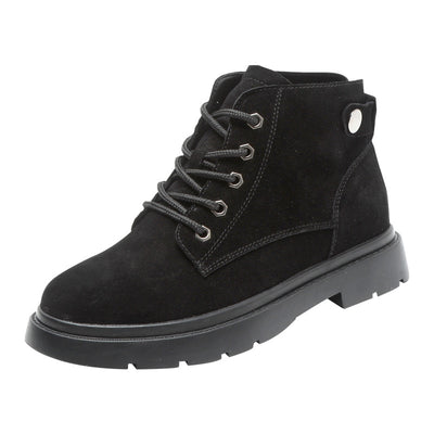 Botas Cortas de Cuero Gamuza con Suela Gruesa - Estilo Casual Trendy - Image 4