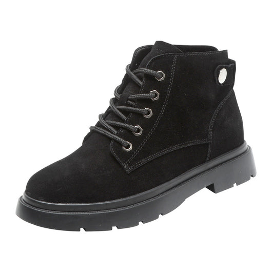 Botas Cortas de Cuero Gamuza con Suela Gruesa - Estilo Casual Trendy - Image 4