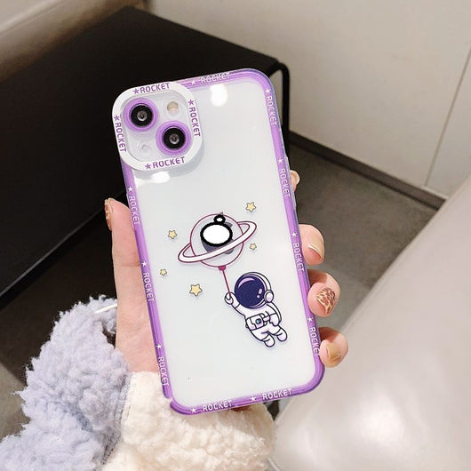 Funda Transparente para Celular con Astronauta Cartoon - Image 5