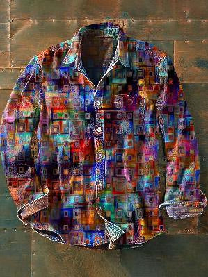 Camisa Retro de Manga Larga para Hombre - Image 53