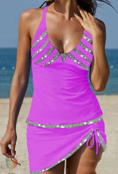 Traje de Baño Mujer Escote V Ajustable con Abertura Sensual - Image 7