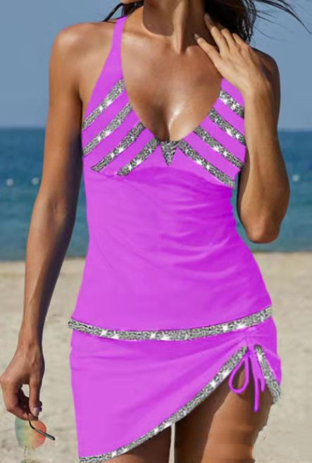 Traje de Baño Mujer Escote V Ajustable con Abertura Sensual - Image 7