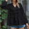 Blusa Cuello V con Volantes en Dobladillo