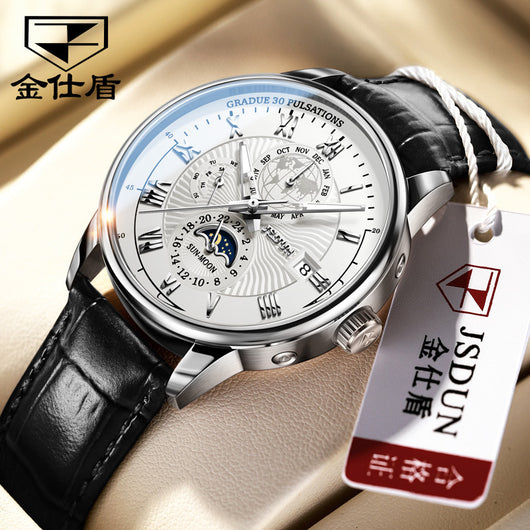 Reloj Mecánico Automático de Moda con Tres Esferas y Seis Agujas - Image 3
