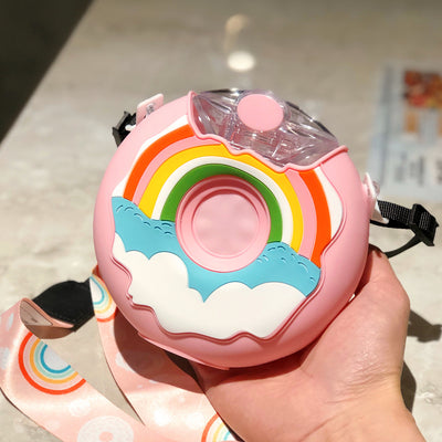 Botella de Agua Térmica Donut con Pajita - Diseño Redondo Portátil Hermético Tritan - Image 6
