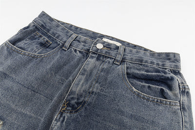 Pantalones Vaqueros Rotos Oversized de Pierna Recta Ancha para Mujer - Image 16