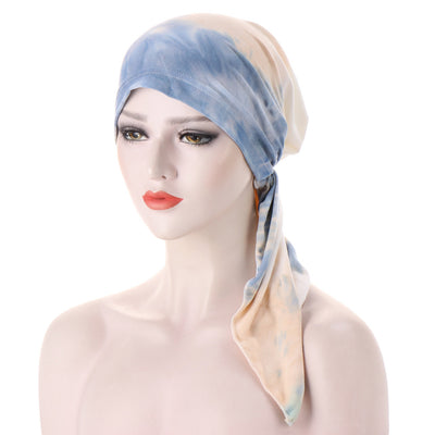 Turbante con Cola Curva y Flores - Gorro Tipo Pullover - Image 17