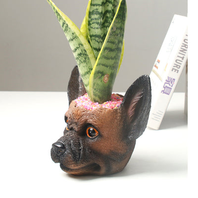 Maceta Personalizada de Resina con Flores y Figura de Perro - Image 6