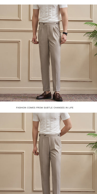 Pantalones Casuales Drapeados Slim-Fit para Hombre - Traje de Negocios - Image 19