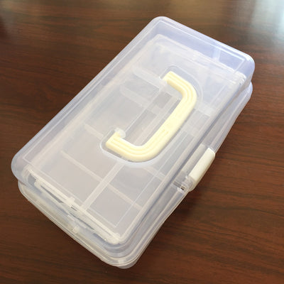 Caja de herramientas artística de 2 niveles con compartimentos - Image 19