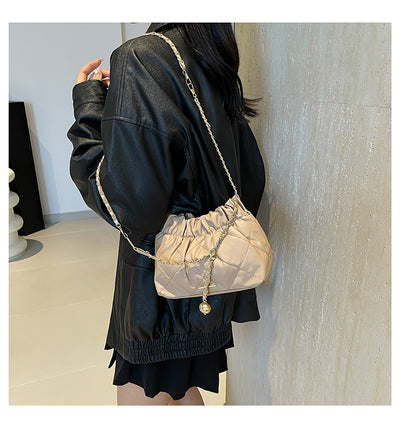 Bolso de Hombro con Cadena y Bordado de Diamantes para Mujer - Image 27