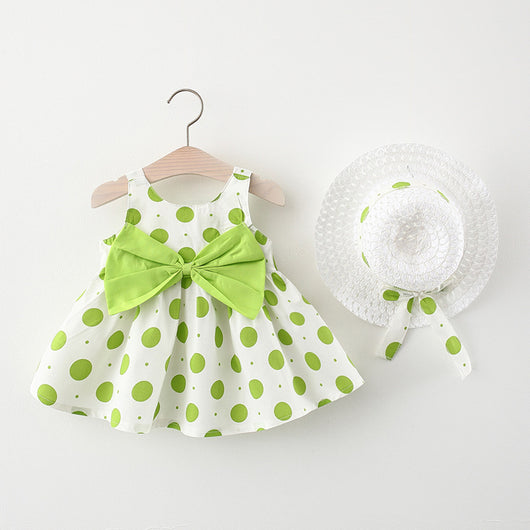 Conjunto Infantil Coreano con Lunares: Top Tirantes y Falda