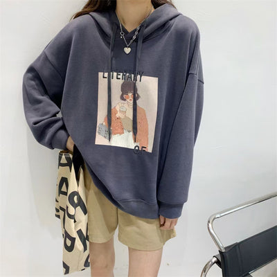 Sudadera con Capucha Oversize Bordada con Diseño Cartoon para Mujer - Image 14