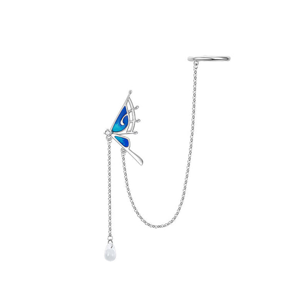 Aretes Colgantes de Hueso Antiguo con Clip para Mujer