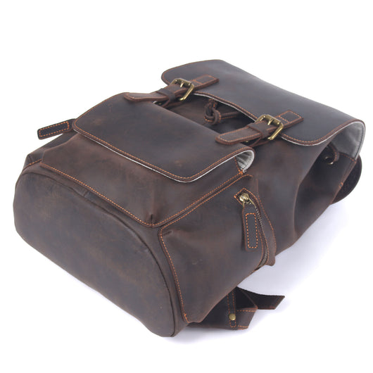 Mochila de Cuero Crazy Horse Estilo Retro para Hombre - Piel Vacuna Premium - Image 14