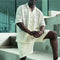 Conjunto Masculino de Camisa Oca com Lapela e Shorts Soltos