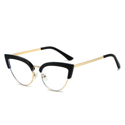 Gafas Elegantes Marco Grande Metal Mitad Inferior - Image 6
