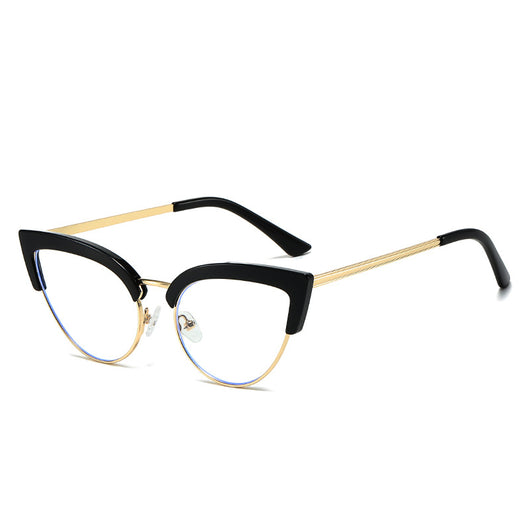 Gafas Elegantes Marco Grande Metal Mitad Inferior - Image 6