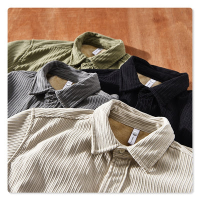 Camisa Acolchada de Terciopelo para Hombre - Suéter Holgado y Cálido - Image 16
