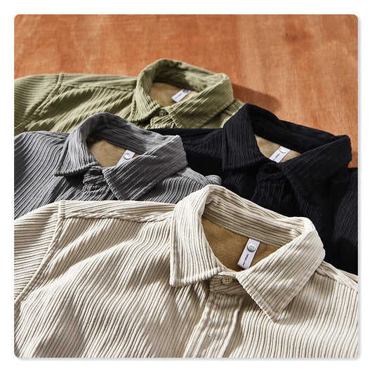 Camisa Acolchada de Terciopelo para Hombre - Suéter Holgado y Cálido - Image 16