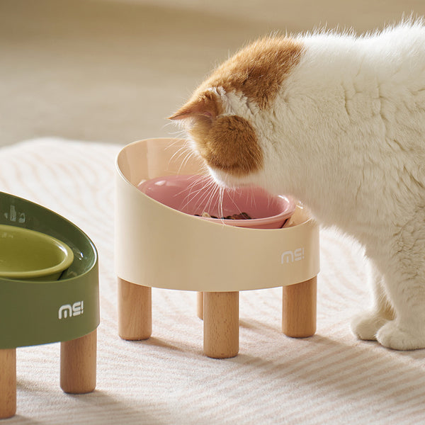 Comedero Cerámico Elevado para Gatos con Protección Cervical