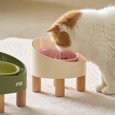 Comedero Cerámico Elevado para Gatos con Protección Cervical