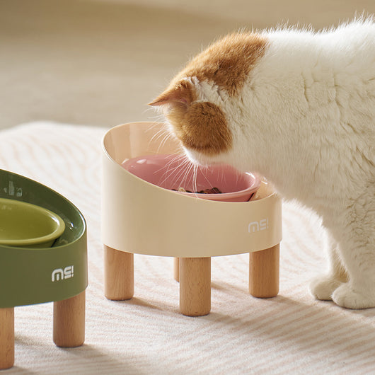 Comedero Cerámico Elevado para Gatos con Protección Cervical