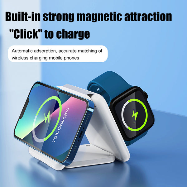 Cargador Inalámbrico Magnético Plegable 3 en 1