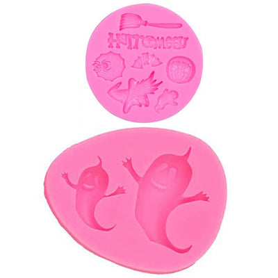 Molde de Silicona para Decoración de Pasteles Halloween Telaraña Calabaza Murciélago