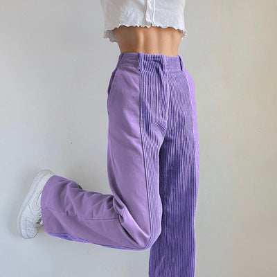 Pantalones Rectos Anchos con Bloques de Color - Casual y Versátil - Image 2