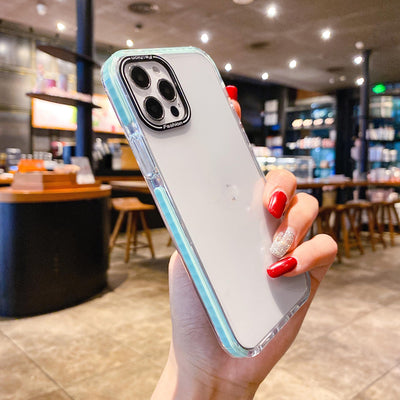 Funda Transparente Para Teléfono Con Marco de Color Sólido Antideslizante - Image 13